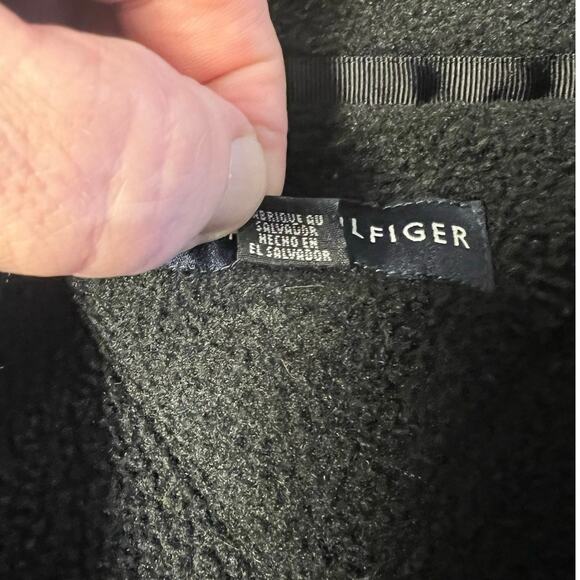Vintage Tommy Hilfiger Black Quarter Zip Fleece Pullover Size L - Picture 4 of 9